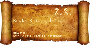 Kratz Krisztián névjegykártya